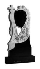 Black Granite Monument Rose Curtain Tombstone