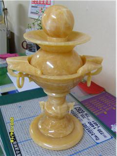 Kina Xingyan Mihuang Stone Feng Shui Ball Fountain Sculpture