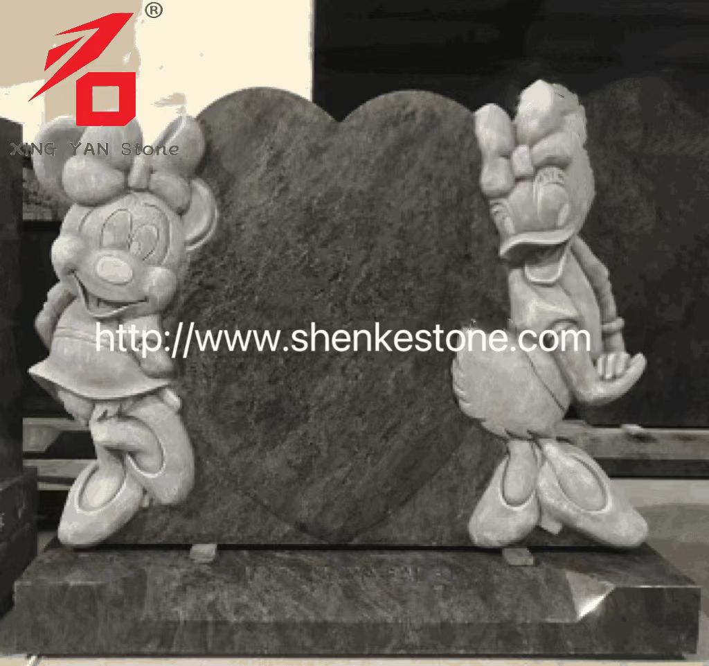 Kina Xingyan Minnie & Daisy Cartoon Theme Stone Carving Tombstone