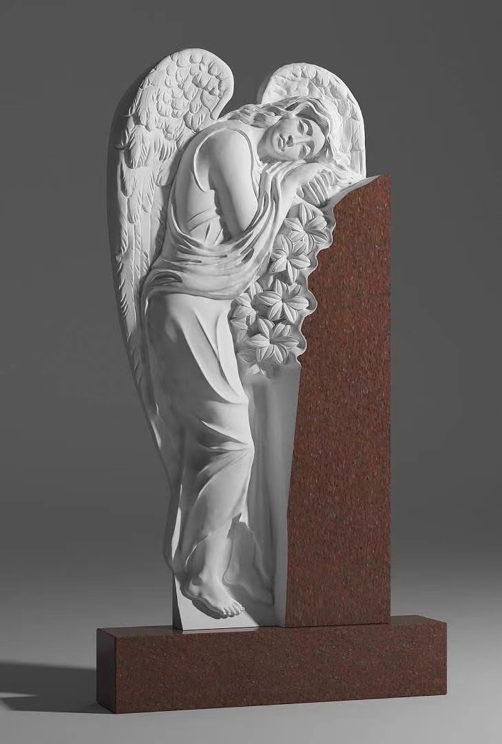 Kinesisk Xingyan Russian Style Sleeping Angel Art Tombstone