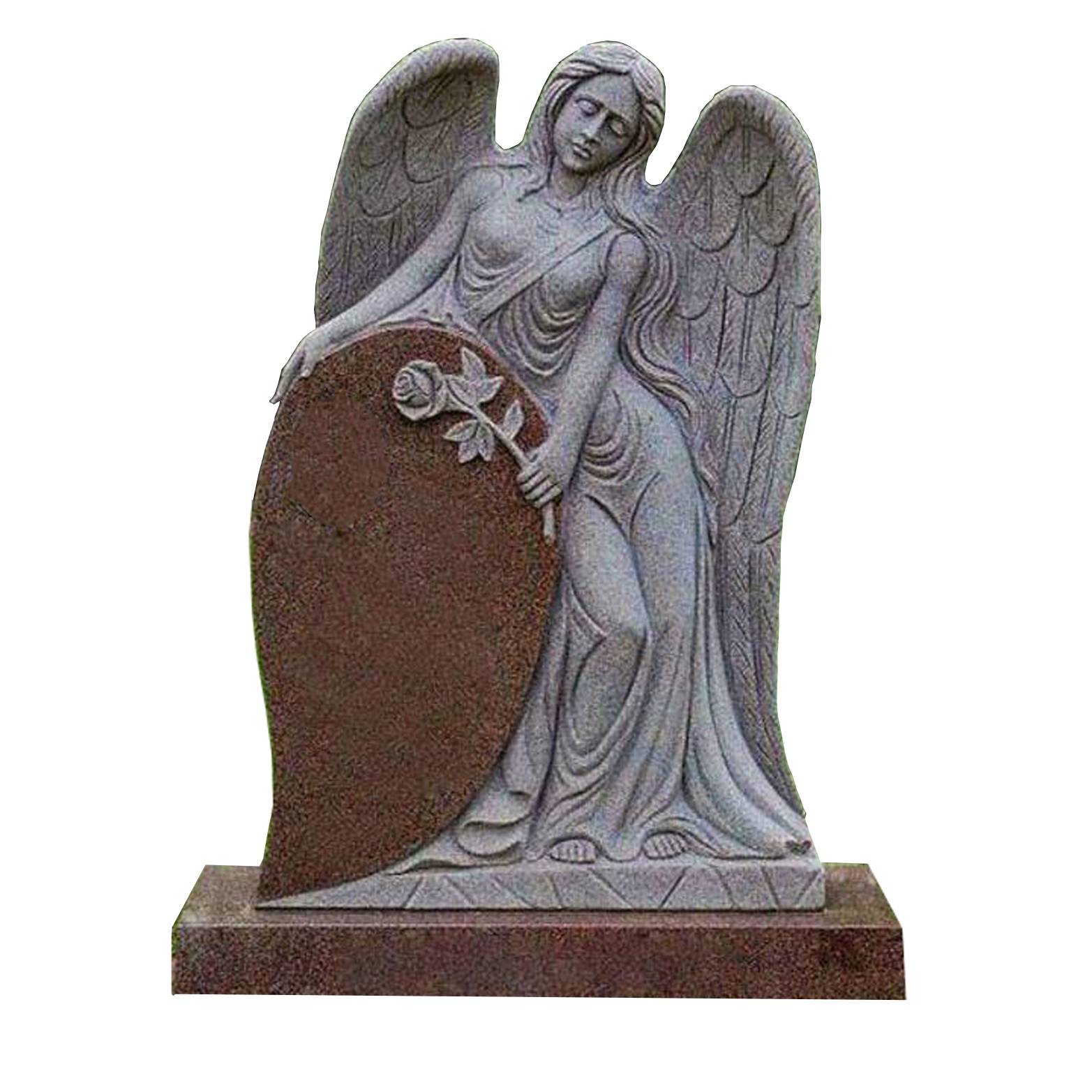 Loving Angel Embrace Heart Gravstein