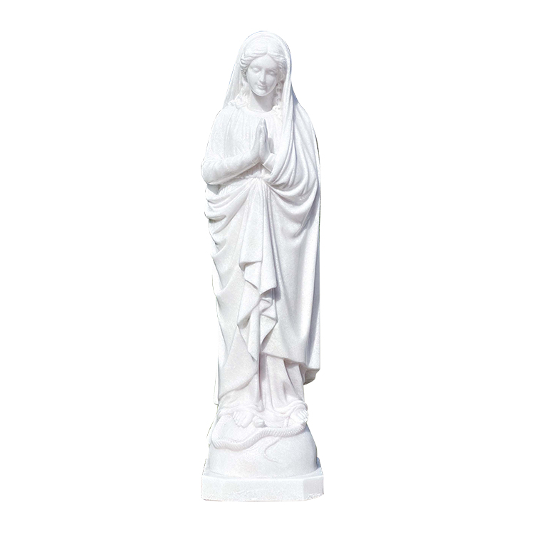 Marblel-statue av jomfru Maria i det virkelige liv