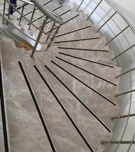Xingyan Stone Polishing Sparkling Gray Marble Stair Produsent
