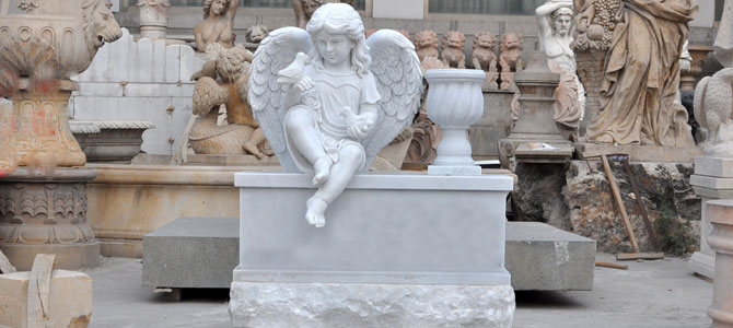Xingyan Winged Angel Garden Dekorativ steinskulptur